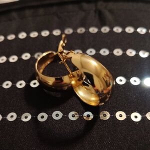 Classic Gold Tone Hoop Earrings